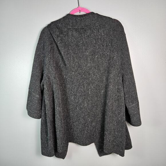 BEYOND THREADS Open Front Cardigan Alpaca/Wool 3/4 Bell Sleeve Bohemian Sz 1x - Picture 2 of 7